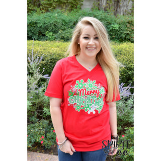 H138 - Merry Christmas Snowflakes - Wholesale - Spirit to a Tee