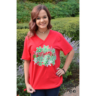 H138 - Merry Christmas Snowflakes - Wholesale - Spirit to a Tee